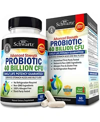 BioSchwartz Daily Probiotic Supplement with 40 Billion Cfu, Astragalus and Lactobacillus, 60 Capsules