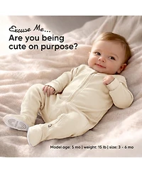 KeaBabies Soothe Sleep N' Play Footed Pajama, 2-Pack Cotton Baby Sleepers 0-9 Months, Soft Newborn with Mitten Cuffs