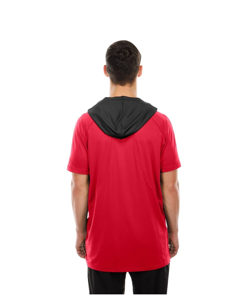 New Era Men's Scarlet San Francisco 49ers Combine Authentic Hooded Raglan Short-Sleeve T-Shirt