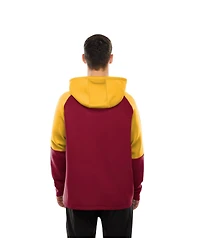 New Era Men's Burgundy Washington Commanders Combine Authentic Color Block Raglan Pullover Hoodie