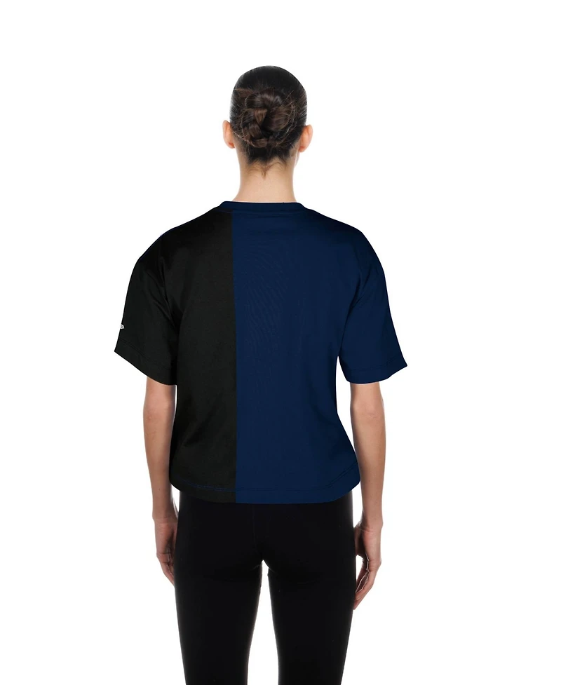 New Era Women's Houston Astros Color Block Boxy Cropped T-Shirt
