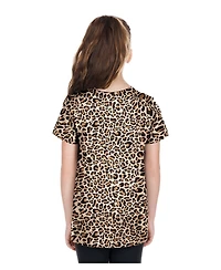 New Era Big Girls Tan Detroit Lions Mom Me Leopard T-Shirt