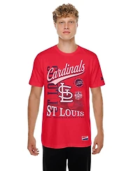 New Era Men's Red St. Louis Cardinals Oversized Throwback Distressed T-Shirt