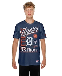 New Era Men's Navy Detroit Tigers Oversized Throwback Distressed T-Shirt