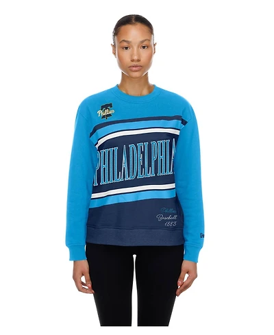 New Era Women's Philadelphia Phillies Fleece Color Block Crewneck Sweatshirt