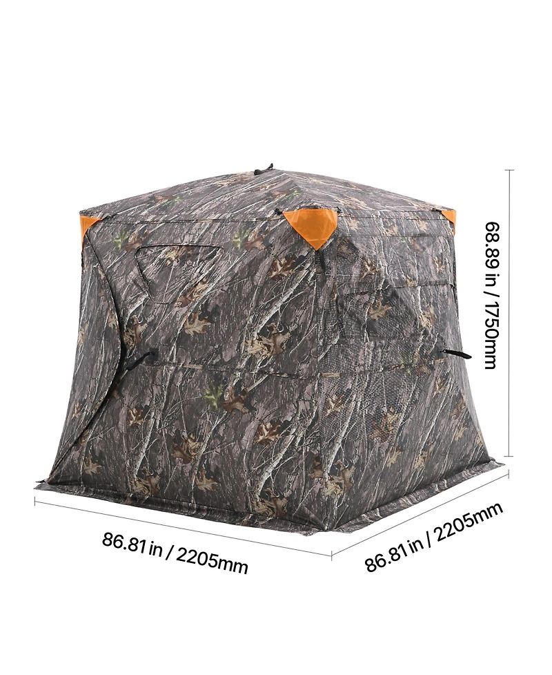 Sugift 270degree(s) See Through 4-5 Person Pop Up Hunting Blind with Carrying Bag One-Way Mesh Tent