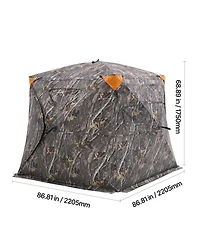 Sugift 270degree(s) See Through 4-5 Person Pop Up Hunting Blind with Carrying Bag One-Way Mesh Tent