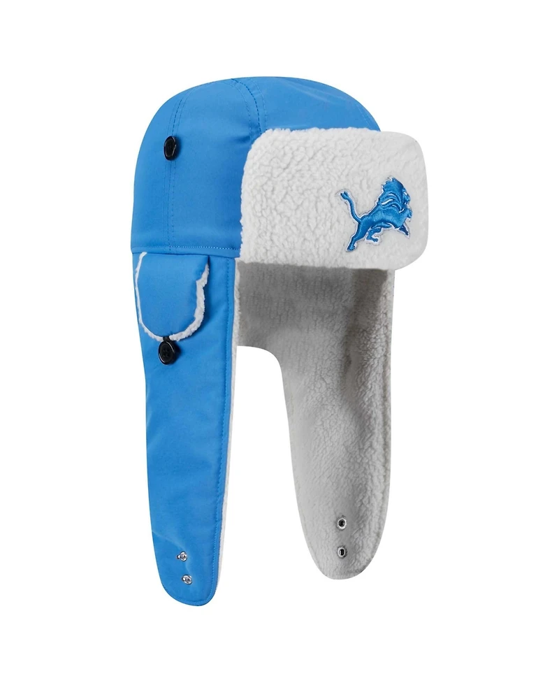 New Era Men's Blue Detroit Lions Sherpa Trapper Hat