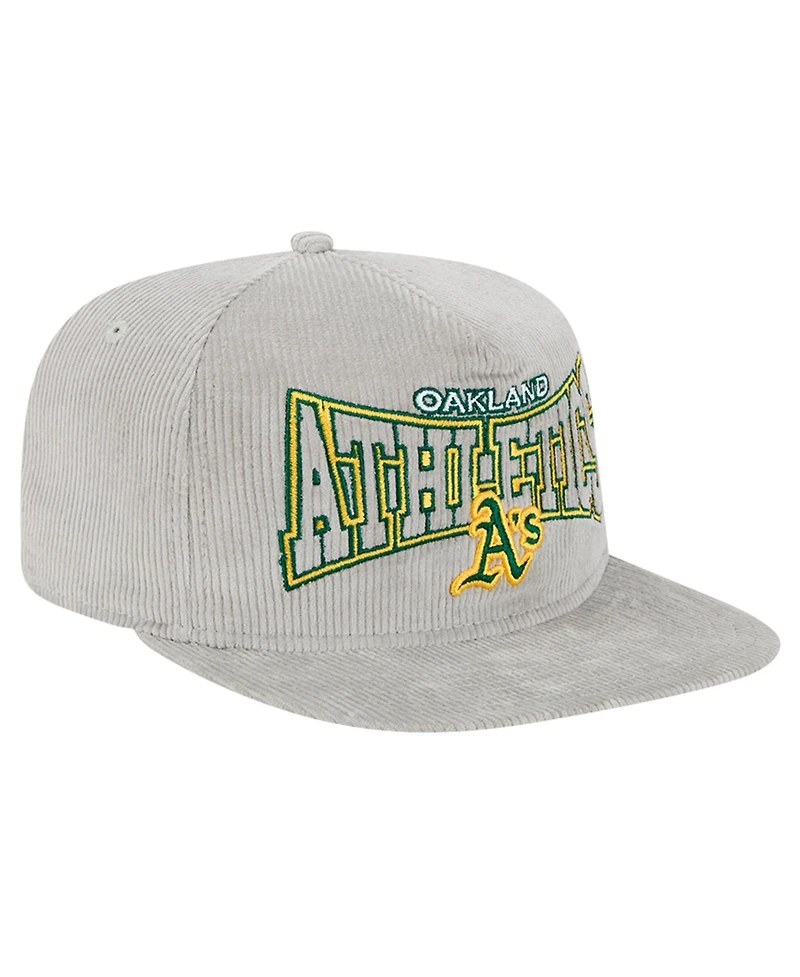 New Era Men's Gray Oakland Athletics Corduroy Golfer Snapback Hat
