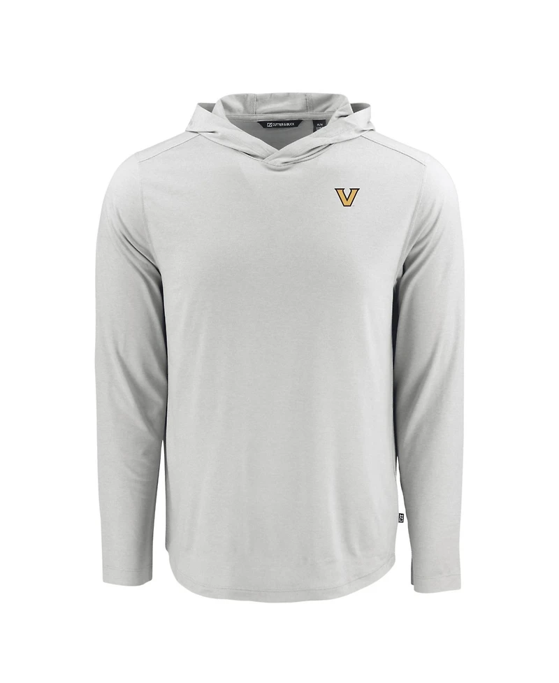 Cutter & Buck Men's Gray Vanderbilt Commodores Coastline Epic Comfort Eco Long Sleeve Hoodie T-Shirt