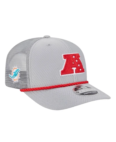 New Era Men's Gray Miami Dolphins 2025 Pro Bowl 9SEVENTY Stretch-Snap Hat
