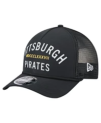 New Era Men's Black Pittsburgh Pirates Minimalist 9FORTY A-Frame Adjustable Hat