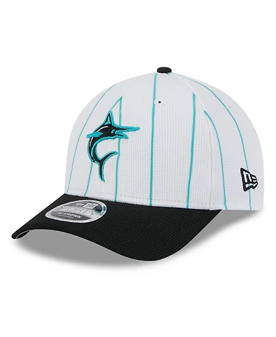 New Era Men's White/Black Miami Marlins 2025 Batting Practice 9FORTY M-Crown Adjustable Hat