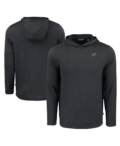 Cutter & Buck Men's Black Purdue Boilermakers Coastline Epic Comfort Eco Long Sleeve Hoodie T-Shirt