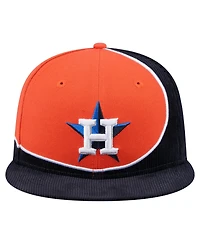 New Era Men's Navy/Orange Houston Astros Retro Split Corduroy Snapback Hat