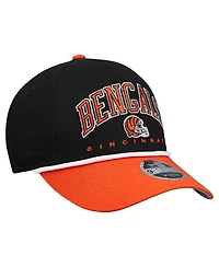 New Era Big Boys and Girls Black/Orange Cincinnati Bengals Arch Coolera 9FORTY A-Frame Adjustable Hat