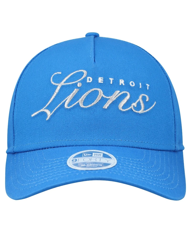 New Era Women's Blue Detroit Lions Metallic 9FORTY M-Crown A-Frame Adjustable Hat