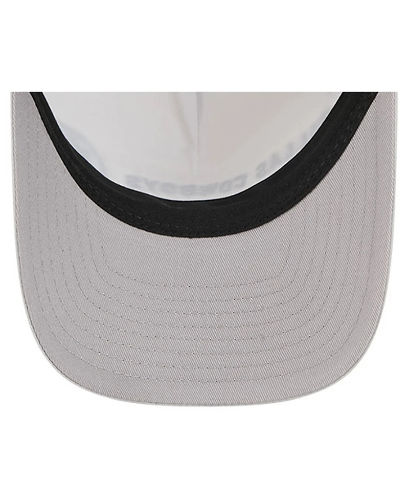 New Era Men's Silver/Navy Dallas Cowboys Linear A-Frame 9FORTY Adjustable Hat