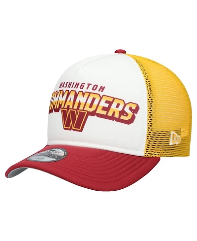 New Era Big Boys and Girls White/Burgundy Washington Commanders Streak 9FORTY A-Frame Adjustable Hat