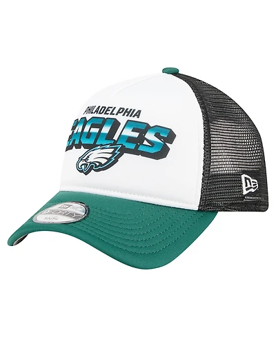 New Era Big Boys and Girls White/Green Philadelphia Eagles Streak 9FORTY A-Frame Adjustable Hat