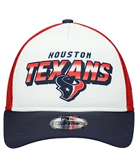 New Era Big Boys and Girls White/Navy Houston Texans Streak 9FORTY A-Frame Adjustable Hat