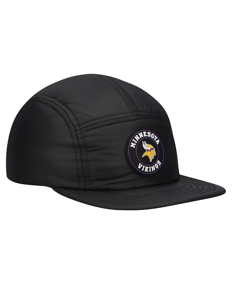 New Era Men's Black Minnesota Vikings Quilted Camper Adjustable Hat