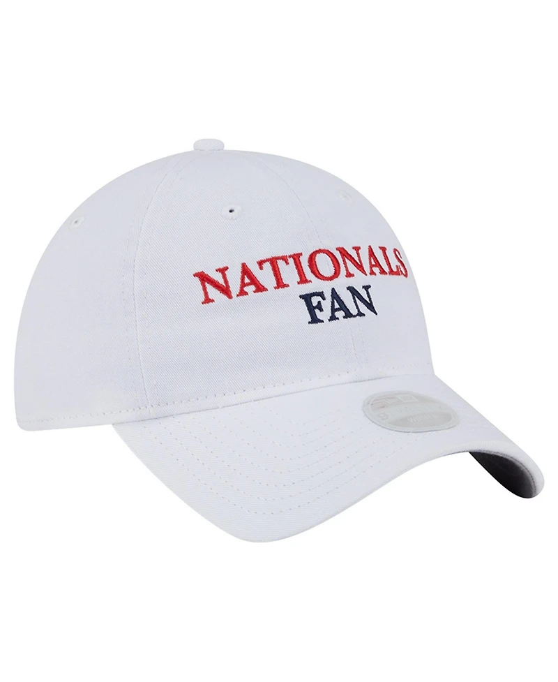 New Era Women's White Washington Nationals Team Fan 9TWENTY Adjustable Hat