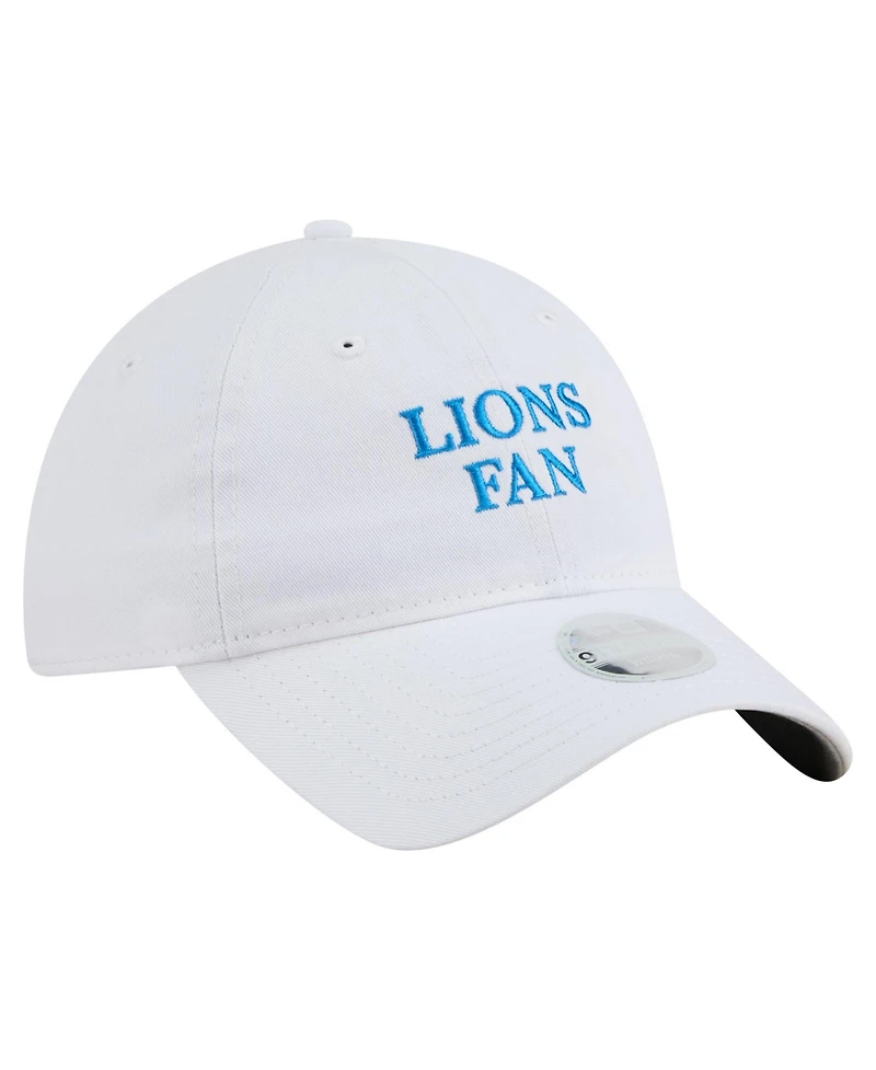 New Era Women's White Detroit Lions Team Fan 9TWENTY Adjustable Hat