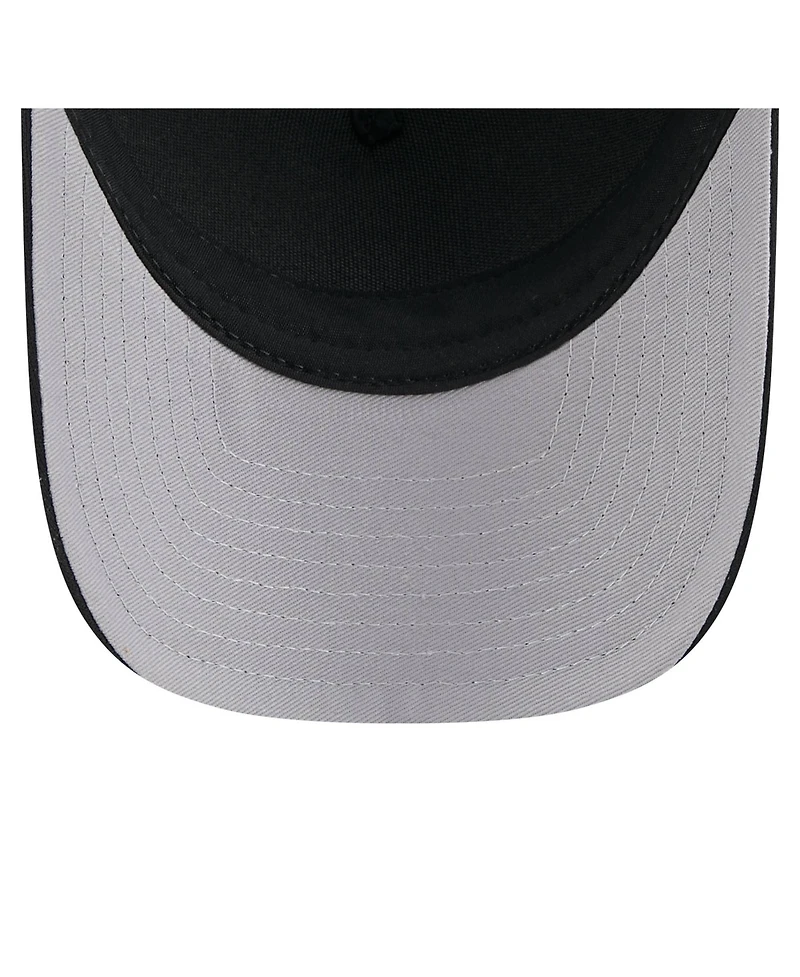 New Era Men's Black Tampa Bay Rays City Initial 9FORTY A-Frame M-Crown Adjustable Trucker Hat