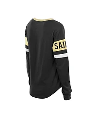 New Era Women's Plus Orleans Saints Throwback Lace-Up Long Sleeve T-Shirt
