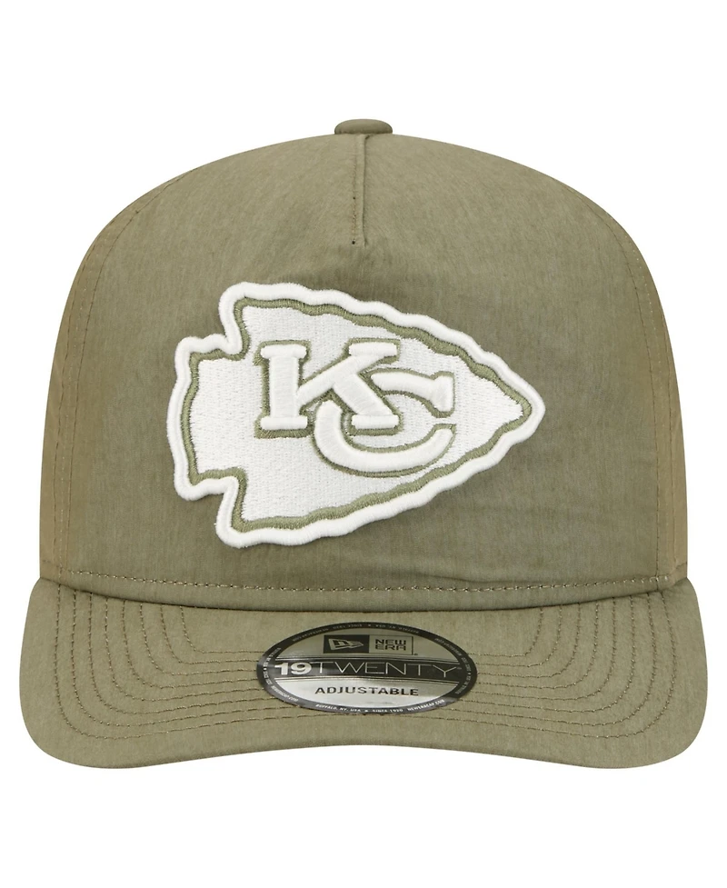 New Era Men's Olive Kansas City Chiefs Nylon 19TWENTY Adjustable Hat