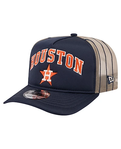 New Era Men's Navy Houston Astros Vintage Arched Foam Front 9FIFTY A-Frame Adjustable Trucker Hat