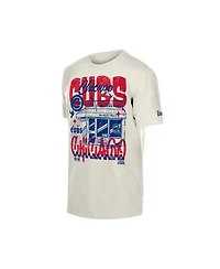New Era Men's Cream Chicago Cubs Injection Lifestyle Foodie Fashion T-Shirt