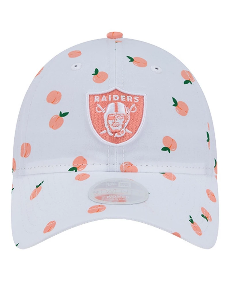 New Era Women's White Las Vegas Raiders Fruit Pattern 9TWENTY Adjustable Hat