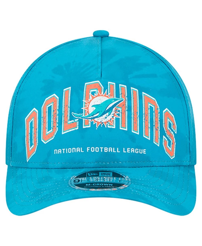 New Era Men's Aqua Miami Dolphins Tie Dye Fade 9Forty M-Crown A-Frame Adjustable Hat