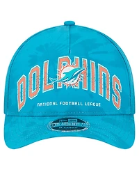 New Era Men's Aqua Miami Dolphins Tie Dye Fade 9Forty M-Crown A-Frame Adjustable Hat
