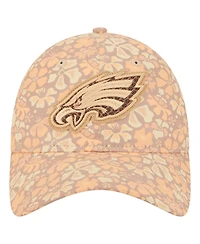 New Era Women's Tan Philadelphia Eagles Floral 9TWENTY Adjustable Hat