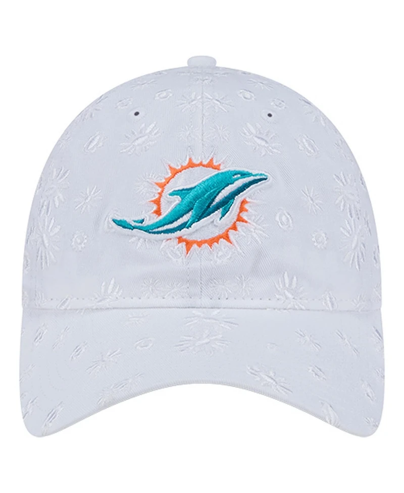 New Era Women's White Miami Dolphins Floral 9TWENTY Adjustable Hat