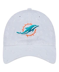 New Era Women's White Miami Dolphins Floral 9TWENTY Adjustable Hat