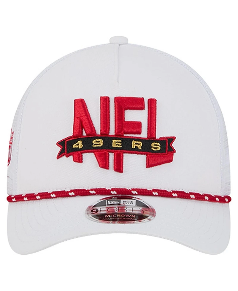 New Era Men's White San Francisco 49ers Nfl 9FORTY A-Frame M-Crown Adjustable Trucker Hat