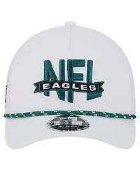 New Era Men's White Philadelphia Eagles Nfl 9FORTY A-Frame M-Crown Adjustable Trucker Hat