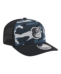 New Era Men's Black Baltimore Orioles Tonal Camo 9SEVENTY Stretch-Snap Hat