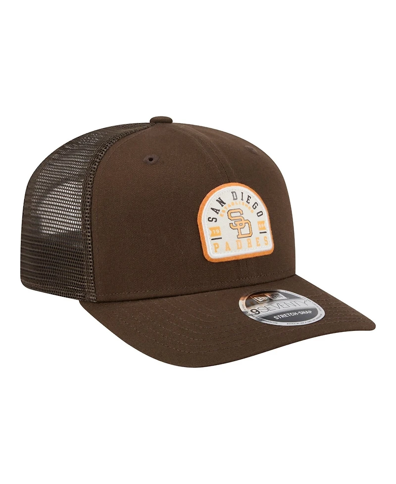 New Era Men's Brown San Diego Padres Throwback Contest 9SEVENTY Adjustable Trucker Hat