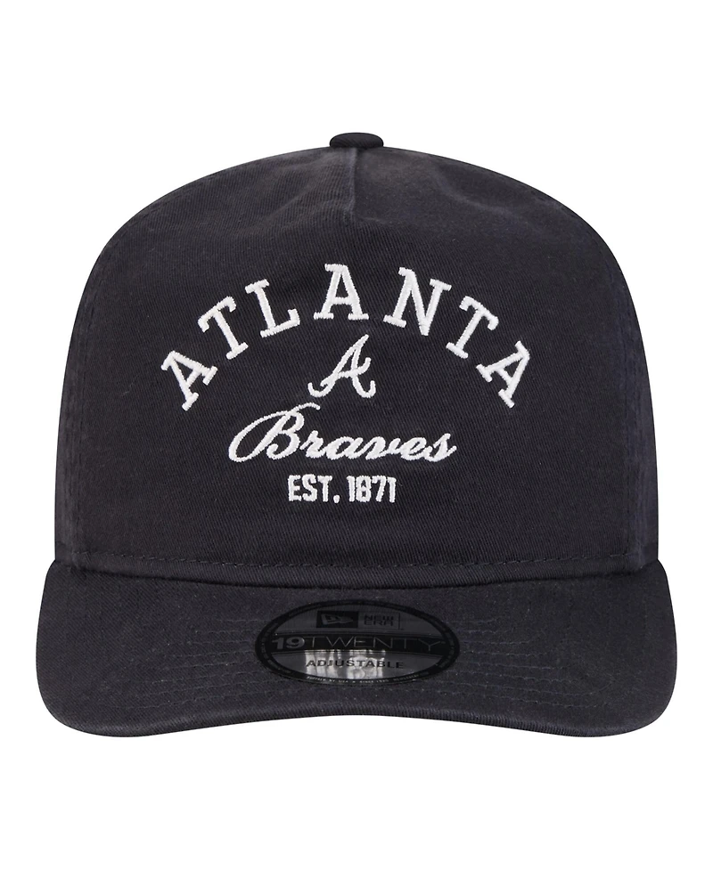 New Era Men's Navy Atlanta Braves Stacked 19TWENTY Adjustable Hat