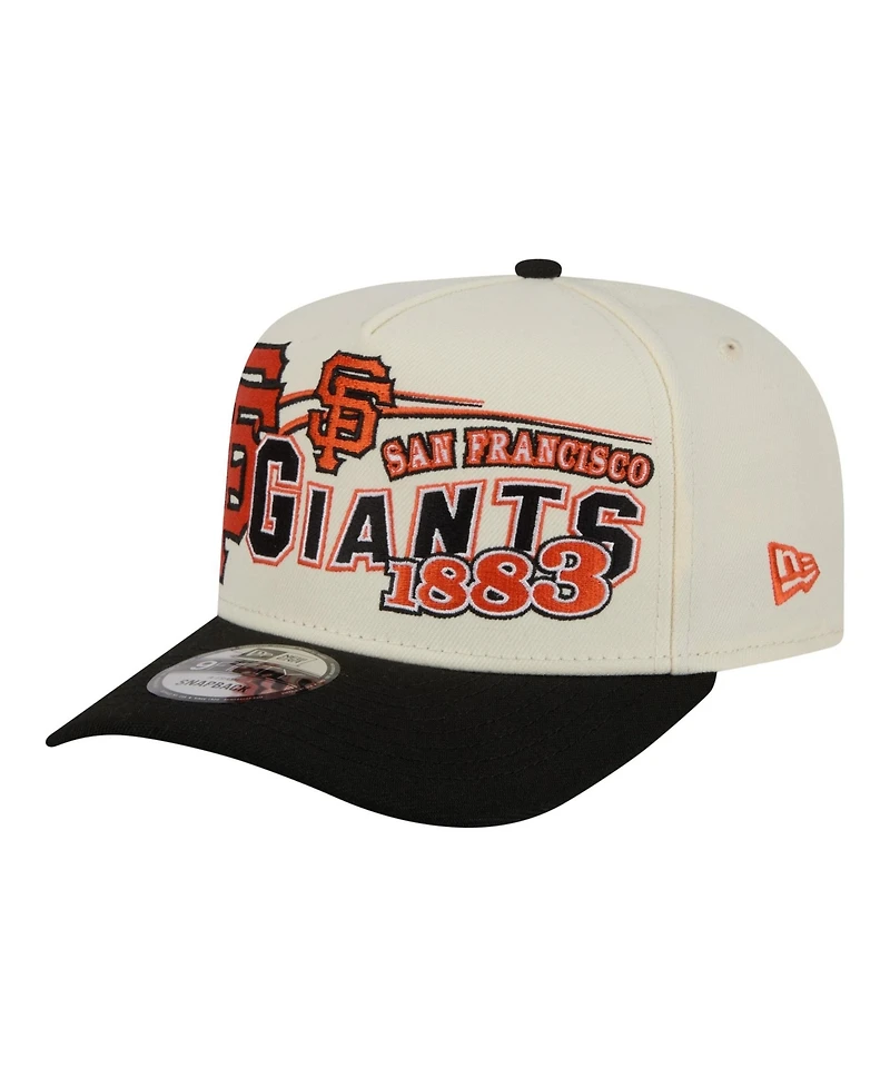 New Era Men's Cream/Black San Francisco Giants Classic A-Frame 9FIFTY Snapback Hat