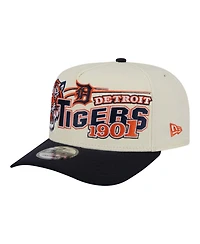 New Era Men's Cream/Navy Detroit Tigers Classic A-Frame 9FIFTY Snapback Hat