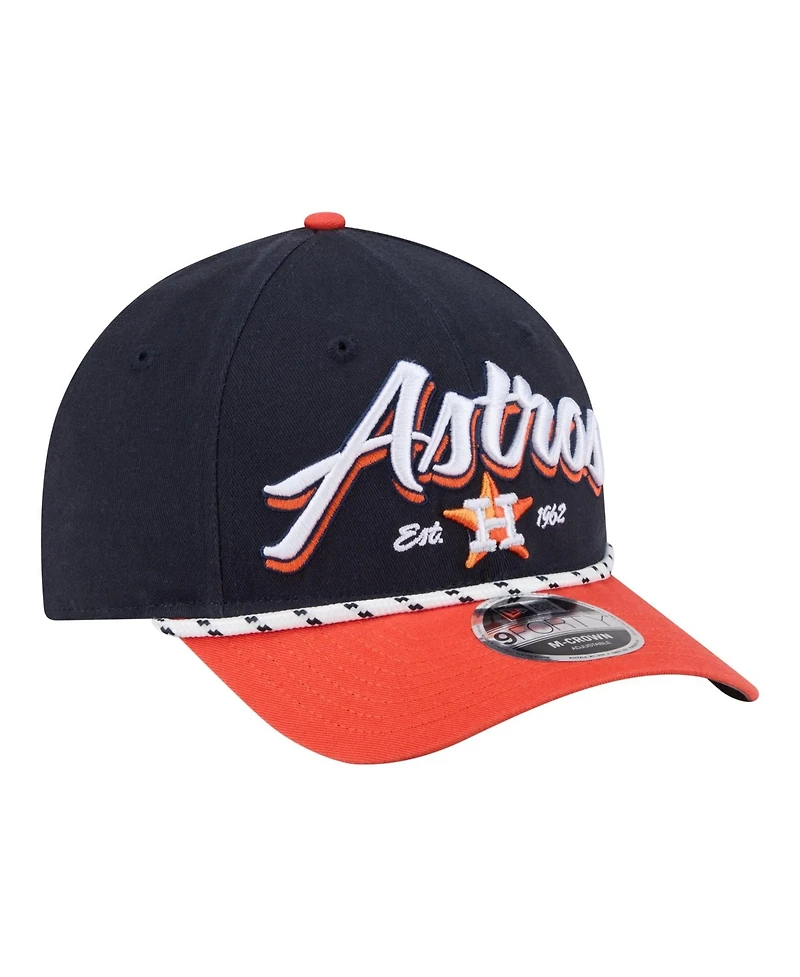 New Era Men's Navy/Orange Houston Astros Team Loyal 9FORTY M-Crown Adjustable Hat