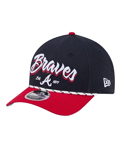 New Era Men's Navy/Red Atlanta Braves Team Loyal 9FORTY M-Crown Adjustable Hat