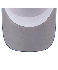 New Era Men's Light Beige/Royal Atlanta Braves Frayed M-Crown A-Frame 9FORTY Trucker Adjustable Hat