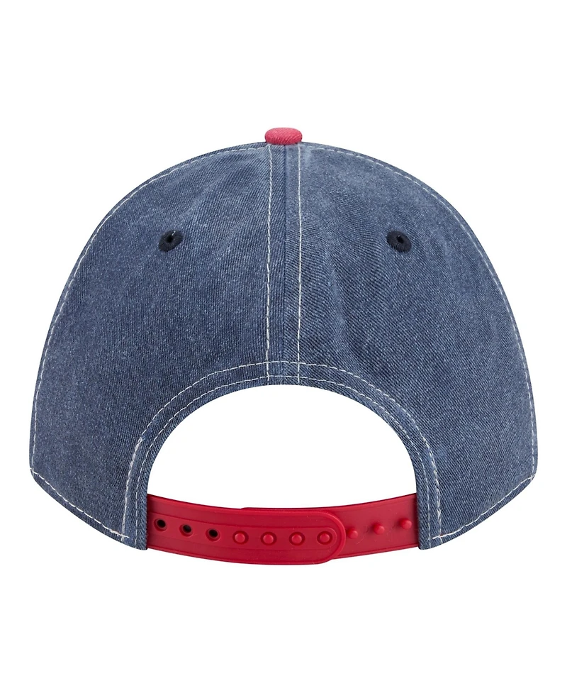 New Era Men's Navy/Red Boston Red Sox Felt M-Crown 9FORTY Adjustable Hat